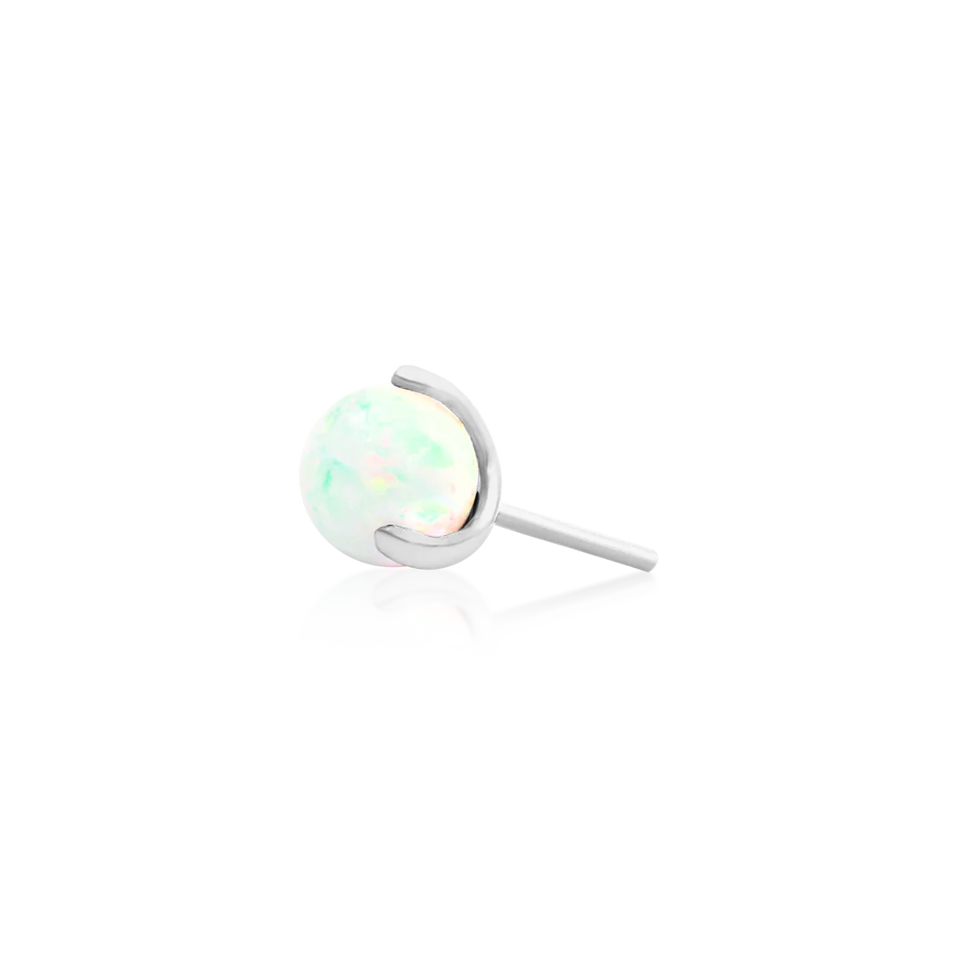 PRONG-SET BALL WITH OPAL - THREADLESS END *PRE-ORDER* Junipurr Jewelry