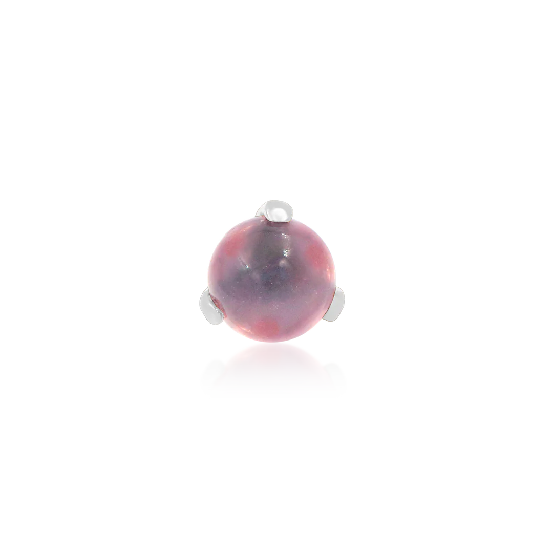 PRONG-SET BALL WITH ROSE QUARTZ - THREADLESS END *PRE-ORDER* Junipurr Jewelry
