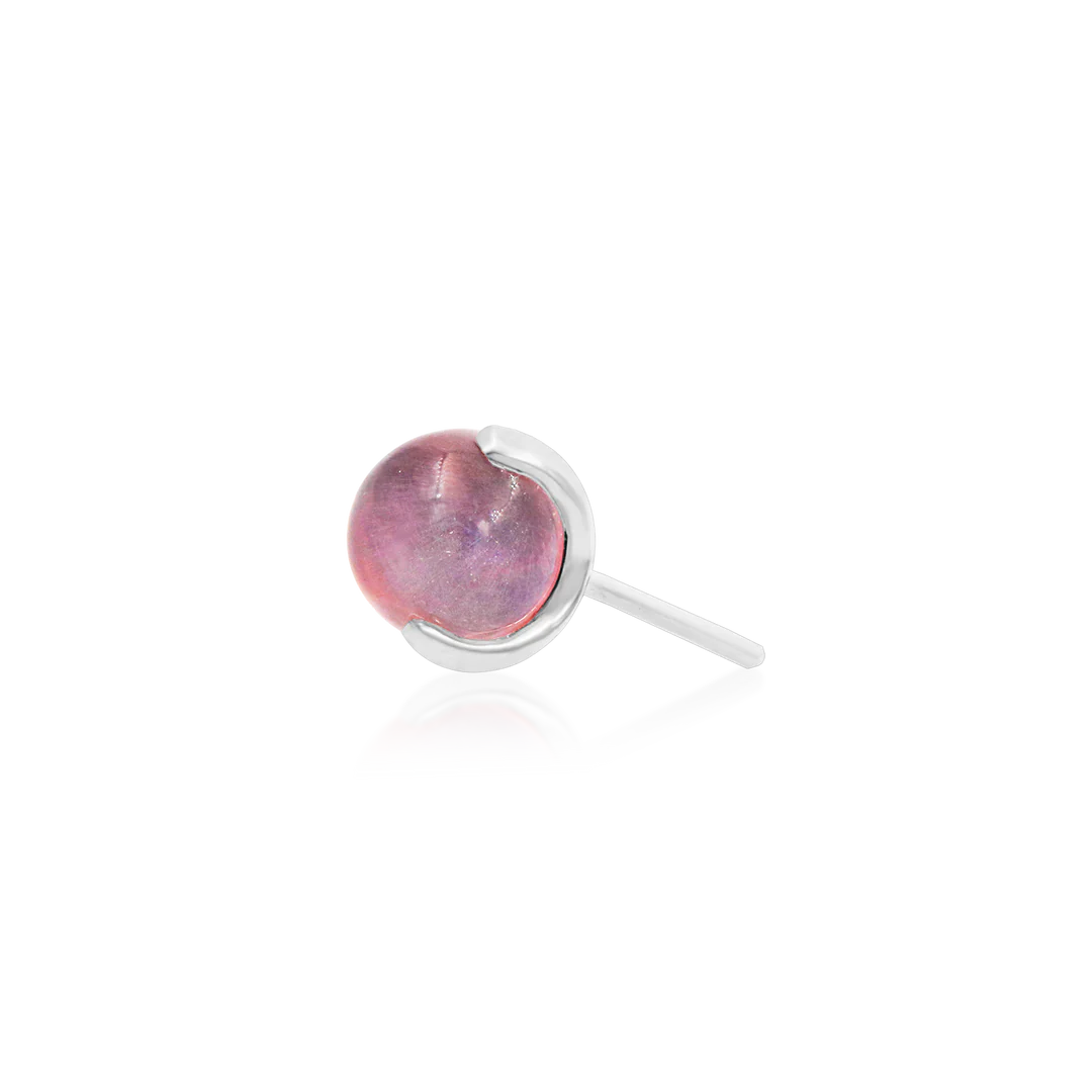 PRONG-SET BALL WITH ROSE QUARTZ - THREADLESS END *PRE-ORDER* Junipurr Jewelry