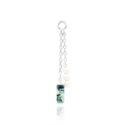 VEQQ II + MOSS AGATE + PEARL - CHARM *IN-STOCK* Junipurr Jewelry