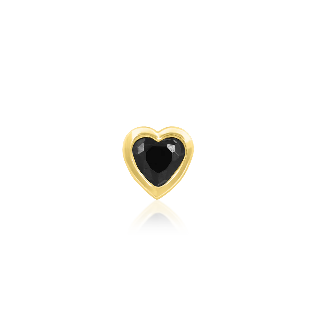 BLACK CZ BEZEL HEART - THREADLESS END *PRE-ORDER* Junipurr Jewelry