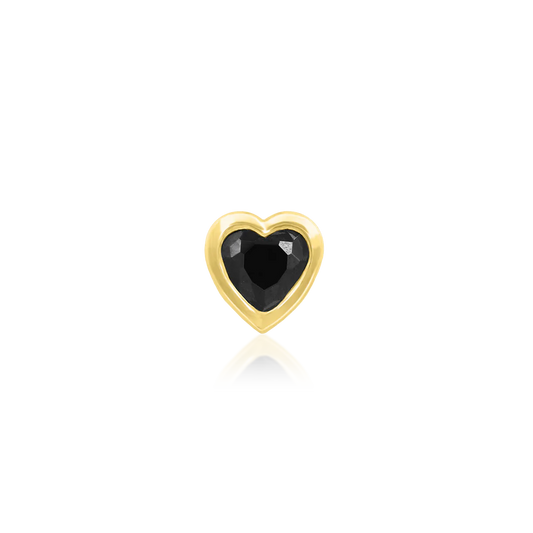 BLACK CZ BEZEL HEART - THREADLESS END *PRE-ORDER* Junipurr Jewelry