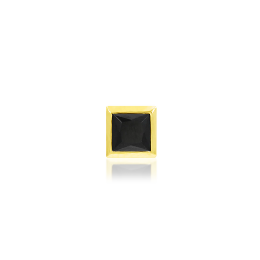 BLACK CZ BEZEL SQUARE - THREADLESS END *PRE-ORDER* Junipurr Jewelry