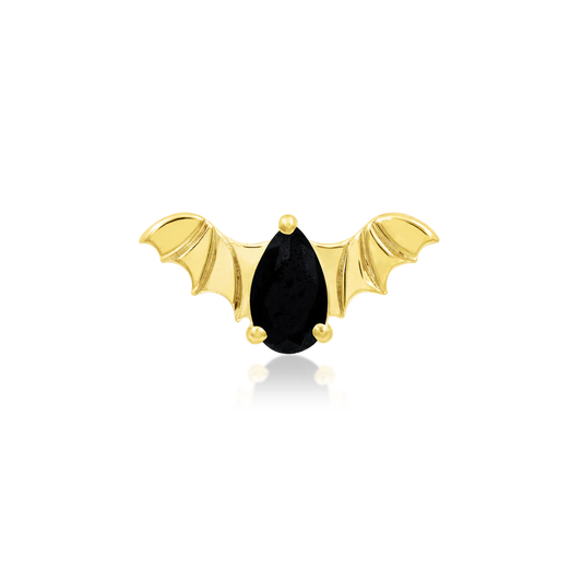 BAT WITH BLACK CZ - THREADLESS END *PRE-ORDER* Junipurr Jewelry