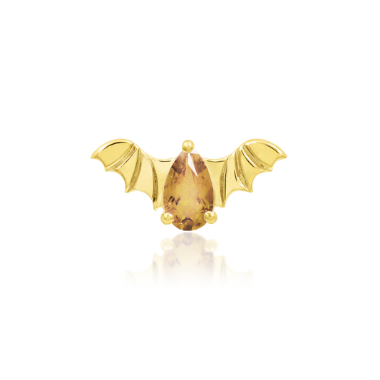 BAT WITH CHAMPAGNE CZ - THREADLESS END *PRE-ORDER* Junipurr Jewelry