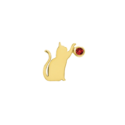 CAT/LASER WITH GARNET - THREADLESS END *PRE-ORDER* Junipurr Jewelry