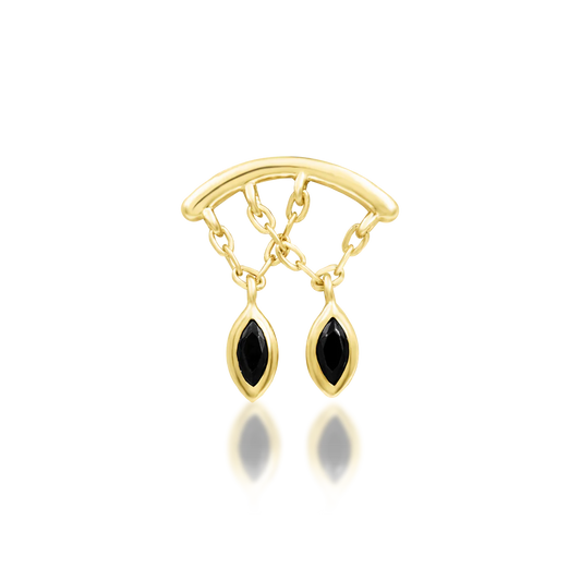 DELPHINE + BLACK CZ - THREADLESS END *PRE-ORDER* Junipurr Jewelry