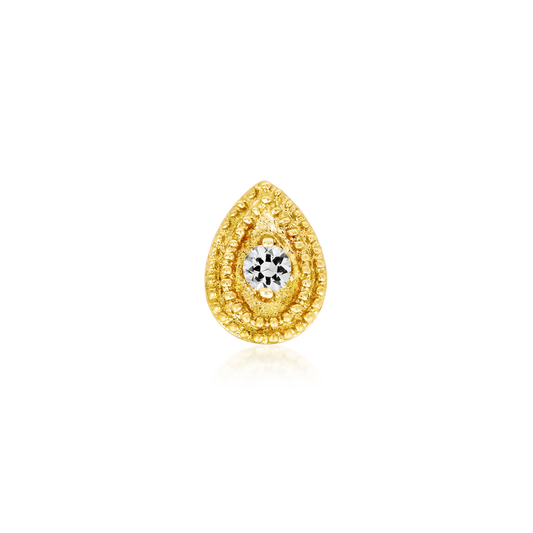 PEAR CZ DOUBLE MILLGRAIN - THREADLESS END *PRE-ORDER* Junipurr Jewelry