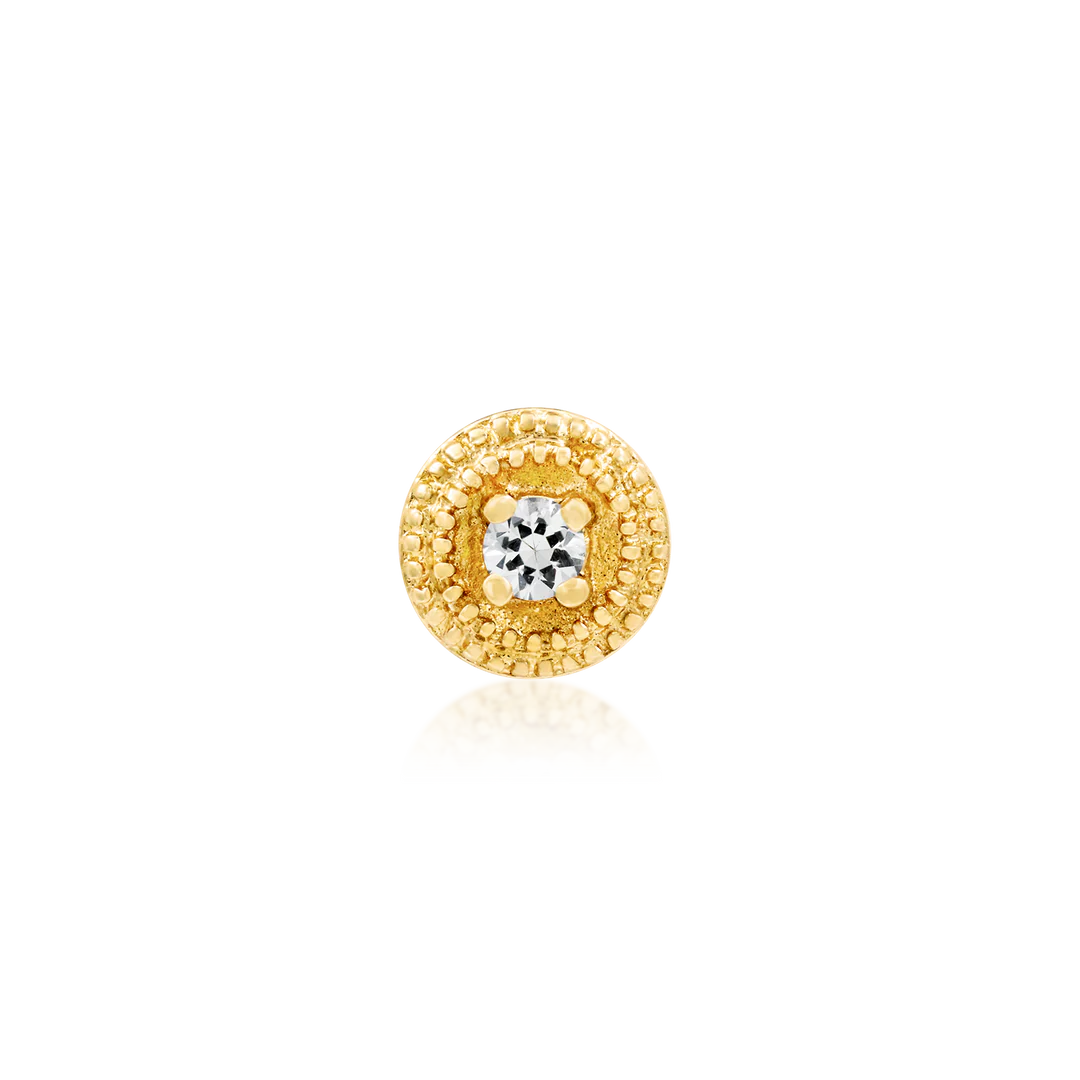 ROUND CZ DOUBLE MILLGRAIN - THREADLESS END *PRE-ORDER* Junipurr Jewelry