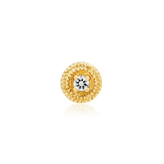 ROUND CZ DOUBLE MILLGRAIN - THREADLESS END *PRE-ORDER* Junipurr Jewelry
