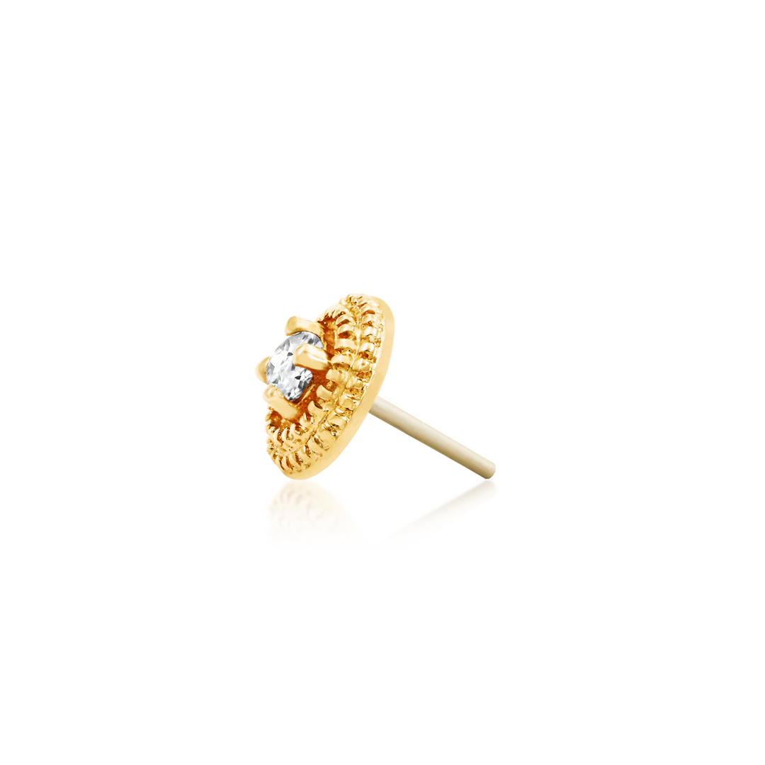 ROUND CZ DOUBLE MILLGRAIN - THREADLESS END *PRE-ORDER* Junipurr Jewelry