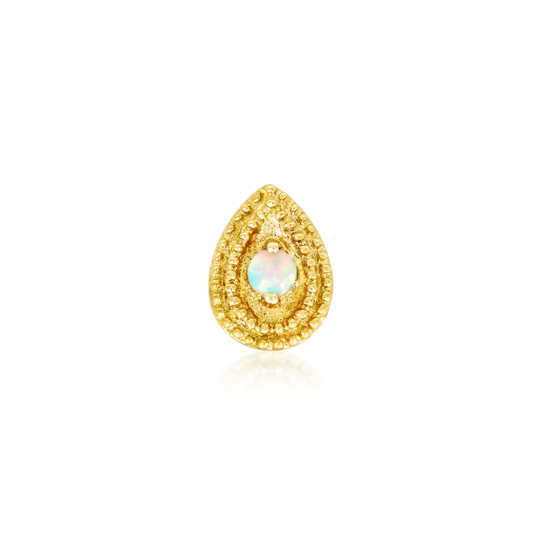 PEAR OPAL DOUBLE MILLGRAIN - THREADLESS END *PRE-ORDER* Junipurr Jewelry