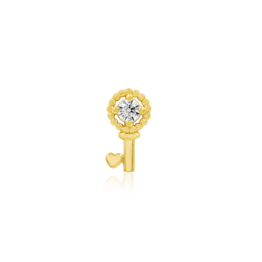 GOLD KEY WITH HEART - THREADLESS END *PRE-ORDER* Junipurr Jewelry