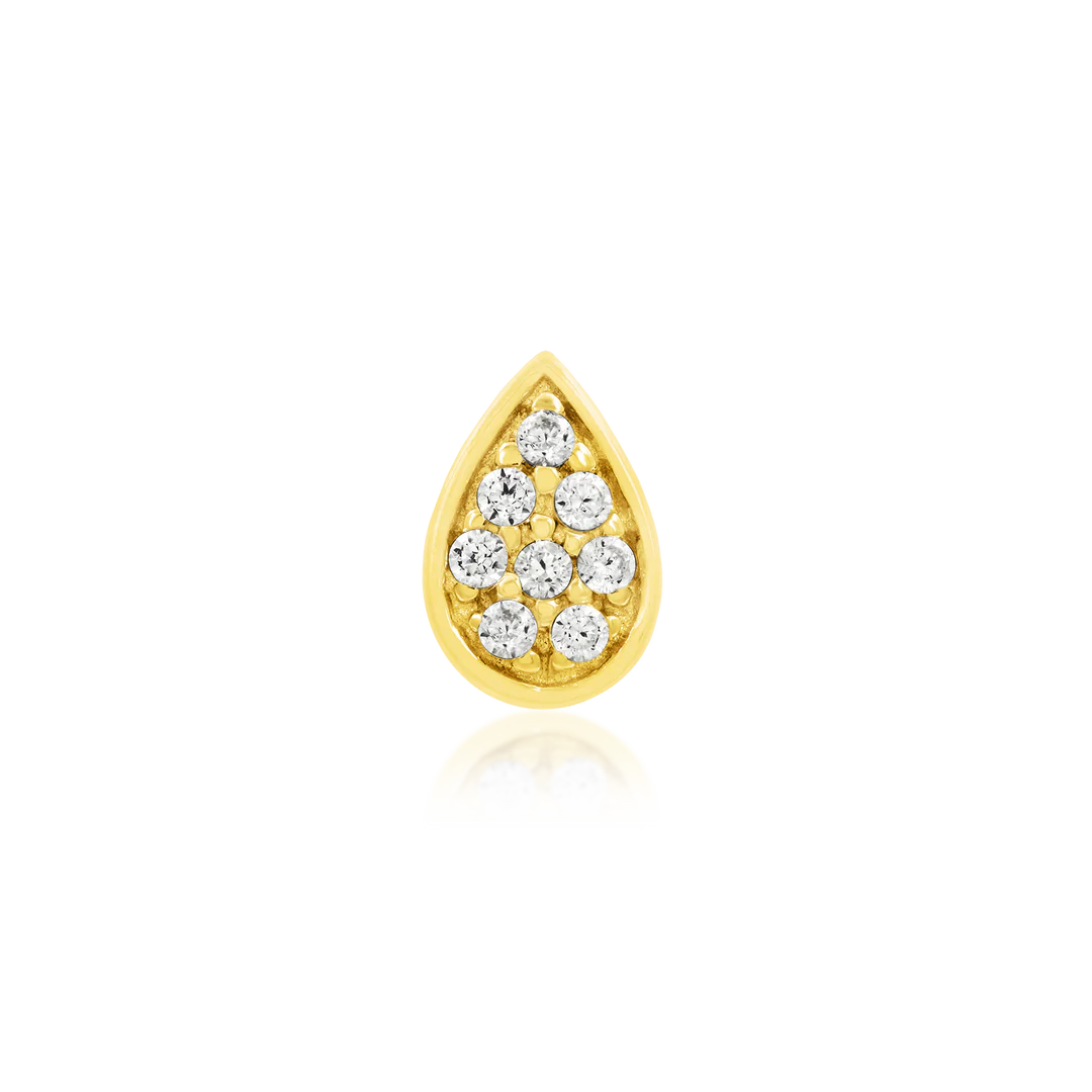 PEAR WITH CZ - THREADLESS END *PRE-ORDER* Junipurr Jewelry