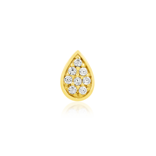 PEAR WITH CZ - THREADLESS END *PRE-ORDER* Junipurr Jewelry