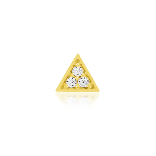 TRIANGLE WITH 3 CZ STONES - THREADLESS END *PRE-ORDER* Junipurr Jewelry