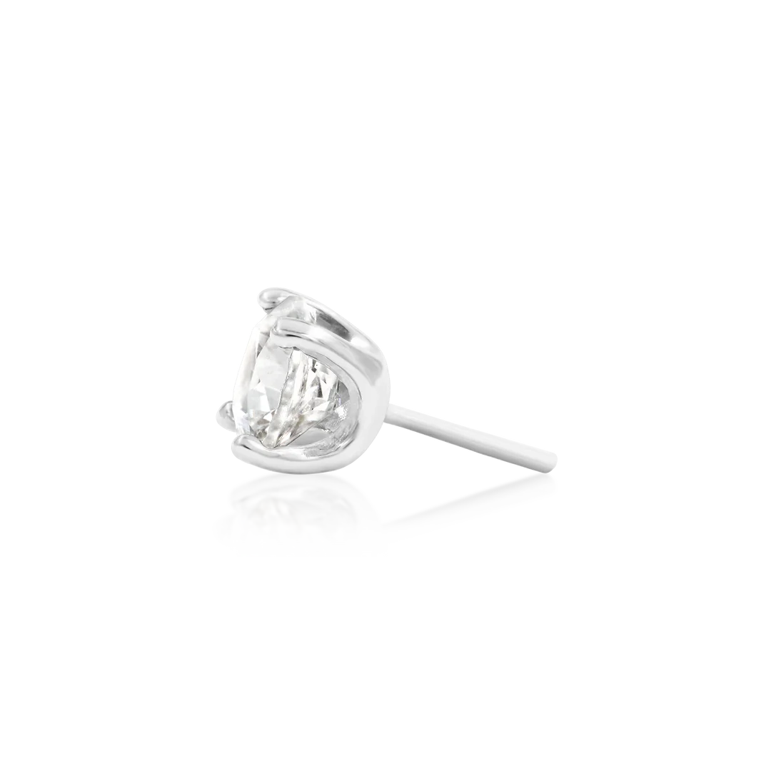 HIGHER PROFILE 4 PRONG SET CZ - THREADLESS END *PRE-ORDER* Junipurr Jewelry
