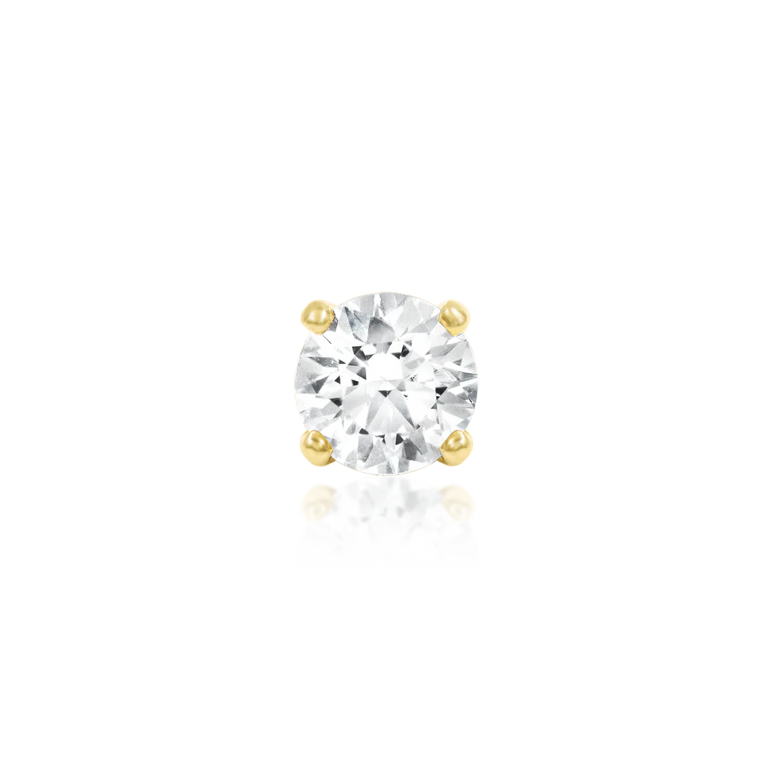 HIGHER PROFILE 4 PRONG SET CZ - THREADLESS END *PRE-ORDER* Junipurr Jewelry