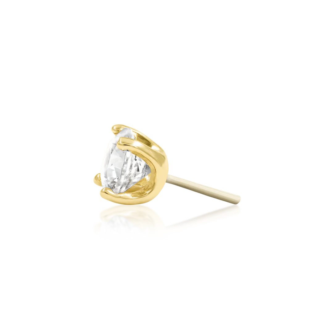 HIGHER PROFILE 4 PRONG SET CZ - THREADLESS END *PRE-ORDER* Junipurr Jewelry
