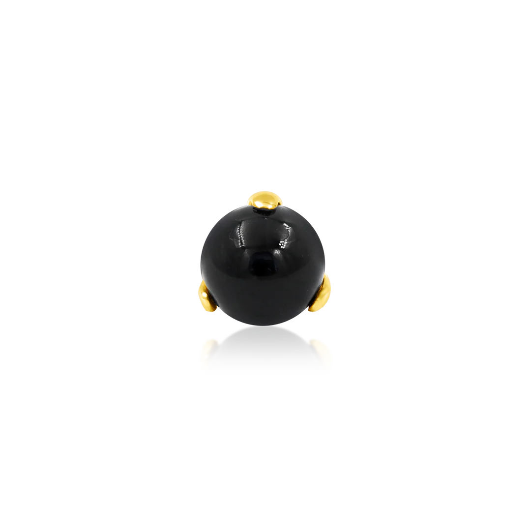 PRONG SET BALL WITH BLACK ONYX - THREADLESS END *PRE-ORDER* Junipurr Jewelry