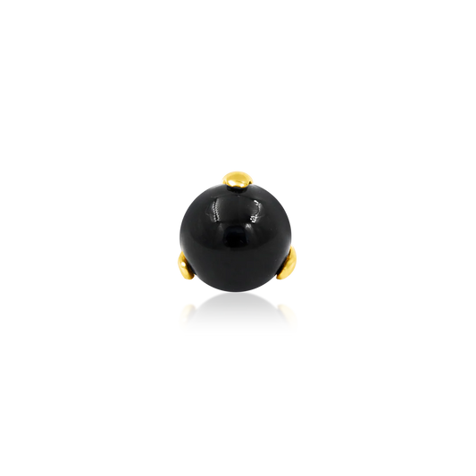 PRONG SET BALL WITH BLACK ONYX - THREADLESS END *PRE-ORDER* Junipurr Jewelry