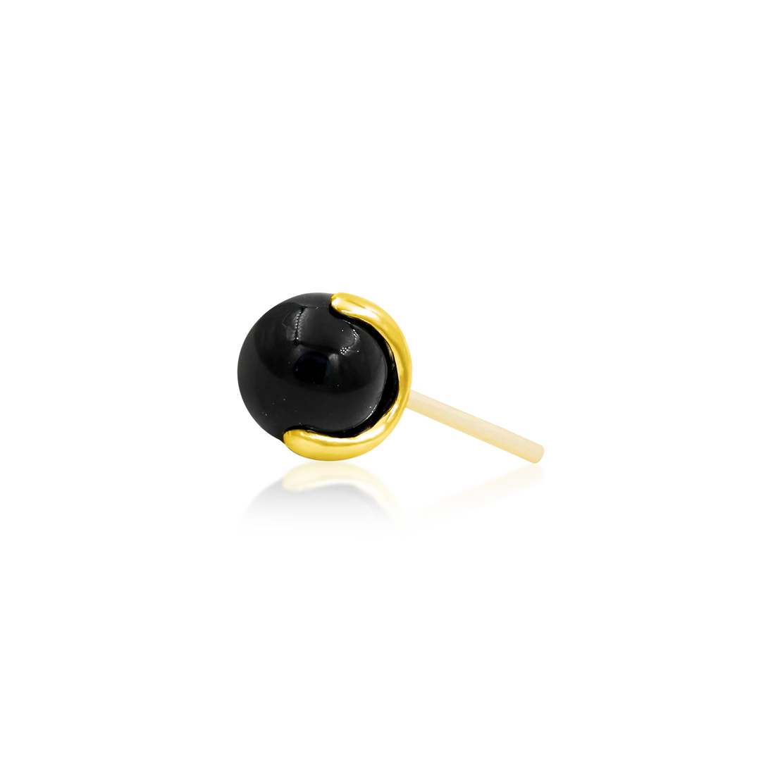 PRONG SET BALL WITH BLACK ONYX - THREADLESS END *PRE-ORDER* Junipurr Jewelry