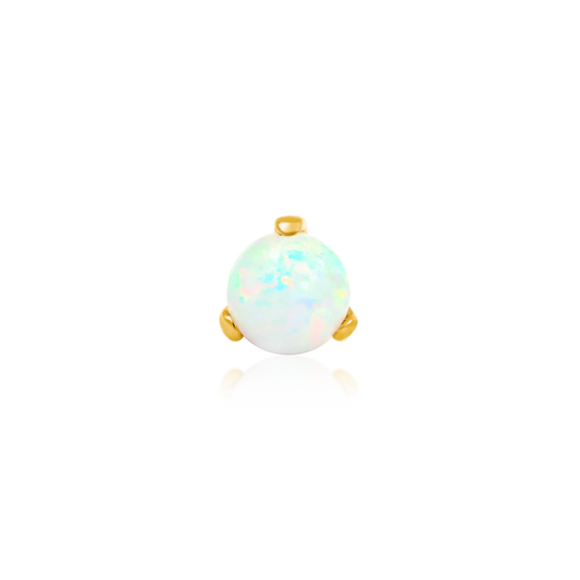 PRONG-SET BALL WITH OPAL - THREADLESS END *PRE-ORDER* Junipurr Jewelry