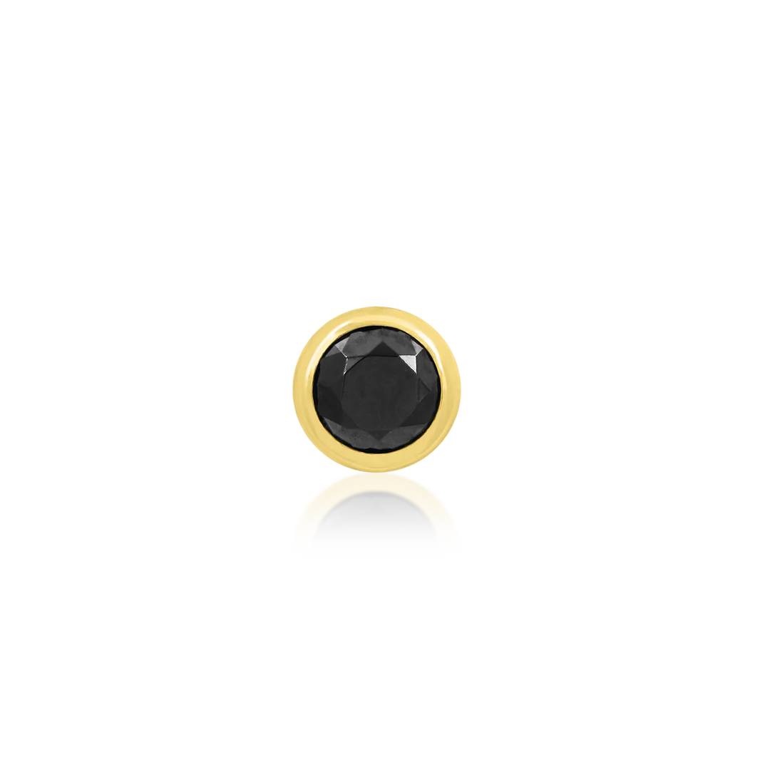 ROUND BEZEL BLACK CZ- THREADLESS END *PRE-ORDER* Junipurr Jewelry