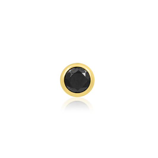 ROUND BEZEL BLACK CZ- THREADLESS END *PRE-ORDER* Junipurr Jewelry