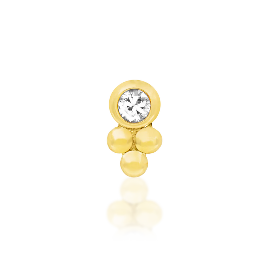 BEZEL-SET CZ TRI-BEAD - THREADLESS END *PRE-ORDER* Junipurr Jewelry