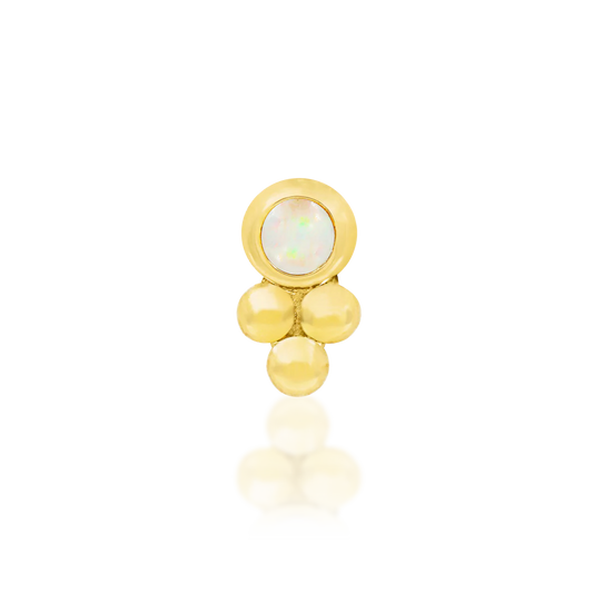 BEZEL SET TRI-BEAD OPAL - THREADLESS END *PRE-ORDER* Junipurr Jewelry