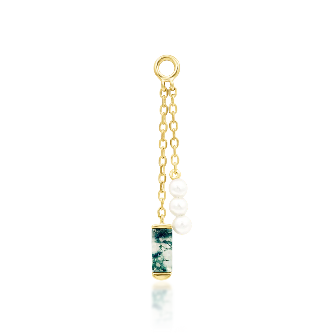 VEQQ II + MOSS AGATE + PEARL - CHARM *PRE-ORDER* Junipurr Jewelry