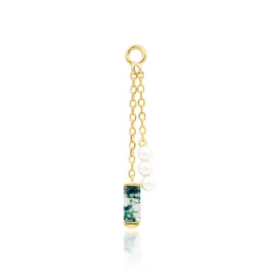 VEQQ II + MOSS AGATE + PEARL - CHARM *PRE-ORDER* Junipurr Jewelry